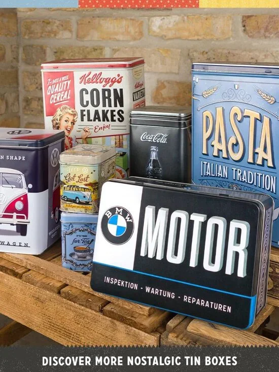 Retro storage tin box flat, 84.5 oz, Cookies 'n' Biscuits – Gift idea for your h - Picture 5 of 6